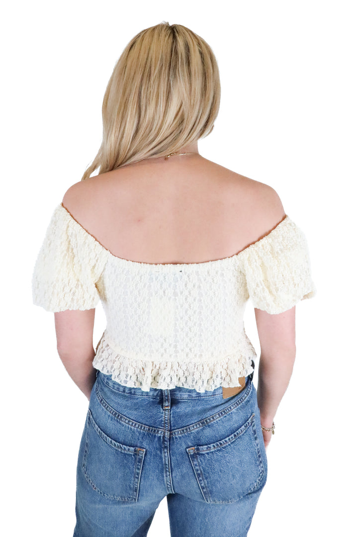 Vici Cream Lace Corset Top (S; retail $58)