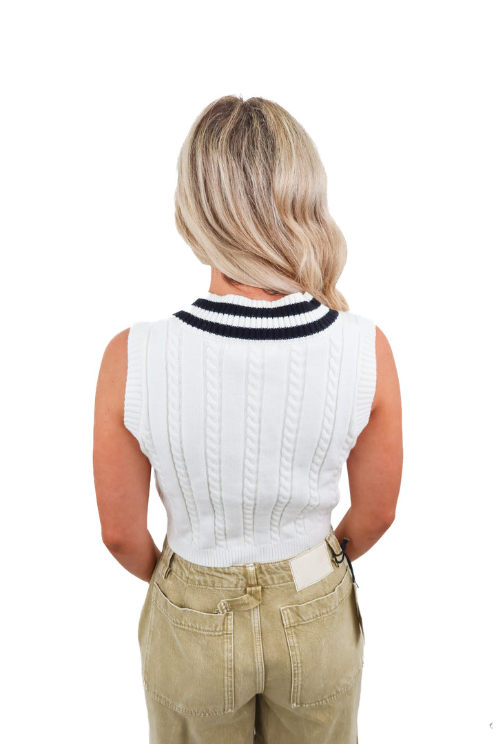 More to Come black and white tank sweater (S)