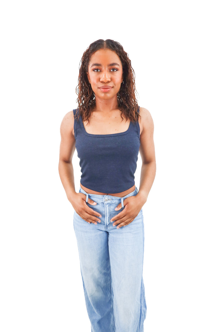 lovers and friends navy blue tank nwt (s)