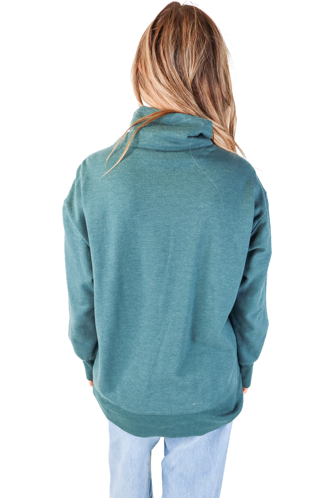 eddie bauer green cowl neck sweatshirt (M; retail $70)