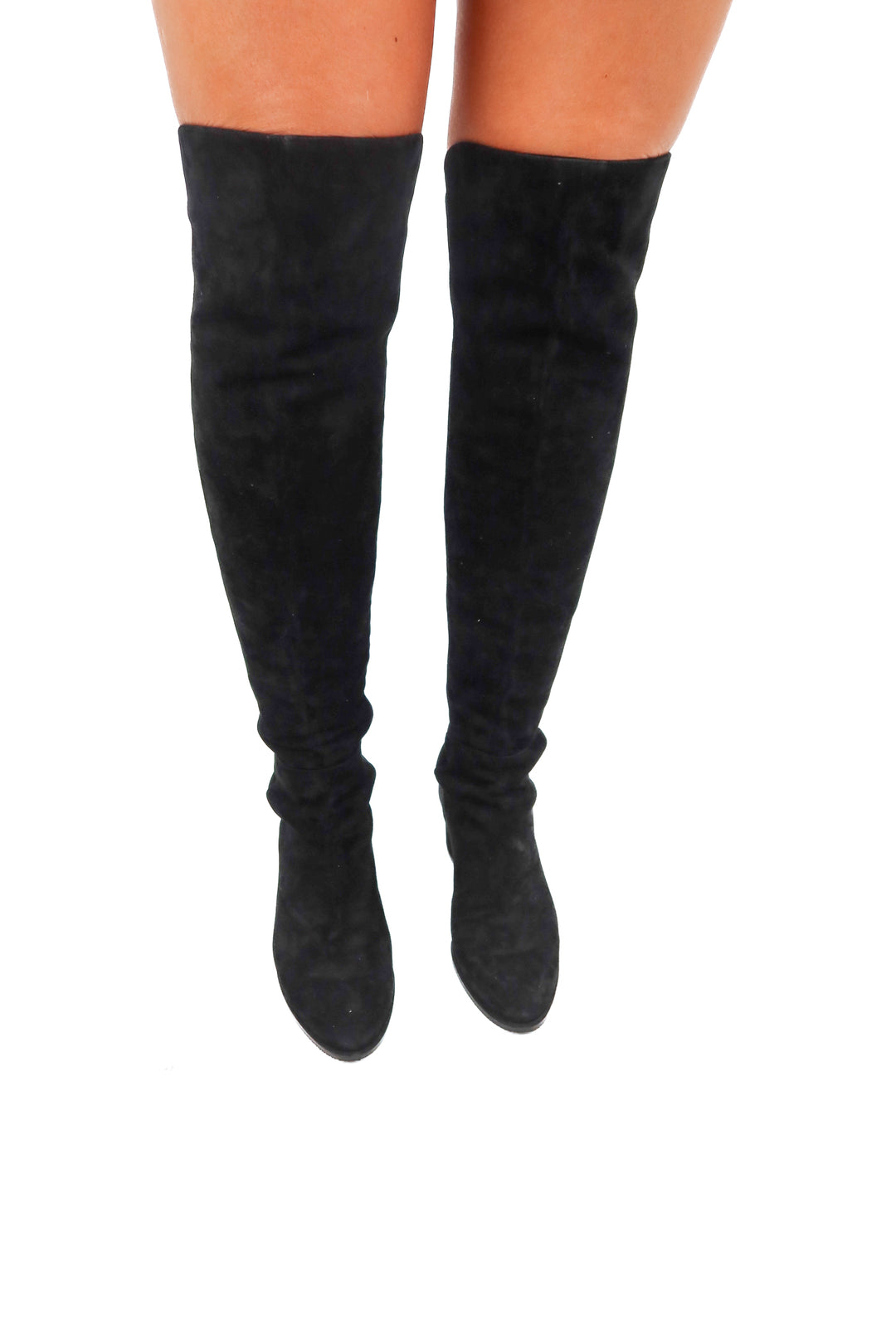 Stuart Weitzman suede black over the knee boots (8.5)