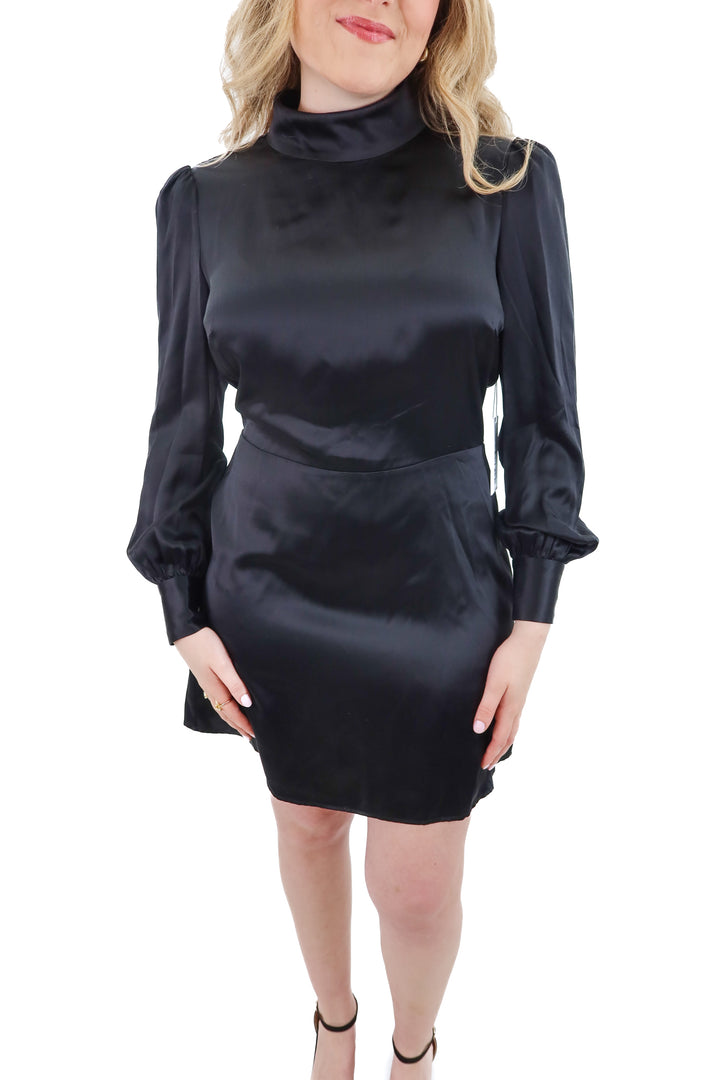 reformation black satin dress NWT (12; retail $278)