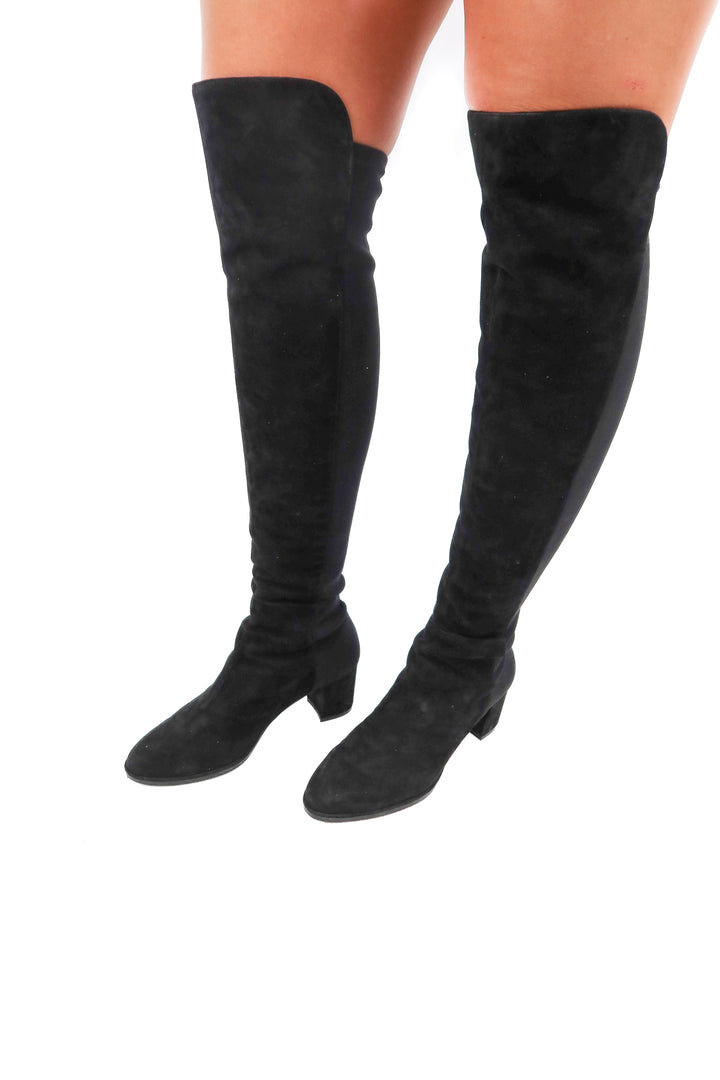Stuart Weitzman suede black over the knee boots (8.5)