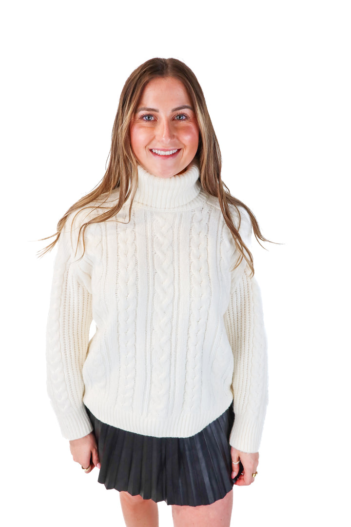 abercrombie & fitch white cable knit sweater NWT (m; retails $90)