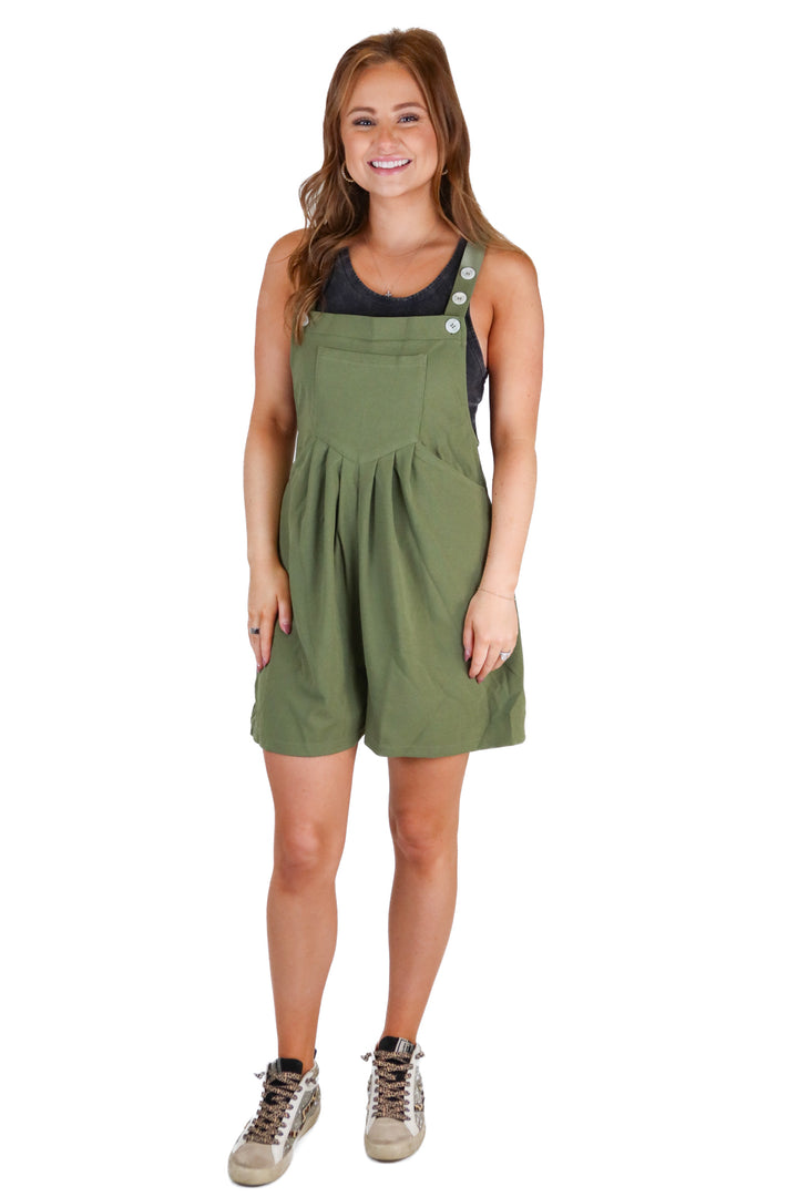 halara olive green waffle knit overall romper NWT (s; retail $44.95)