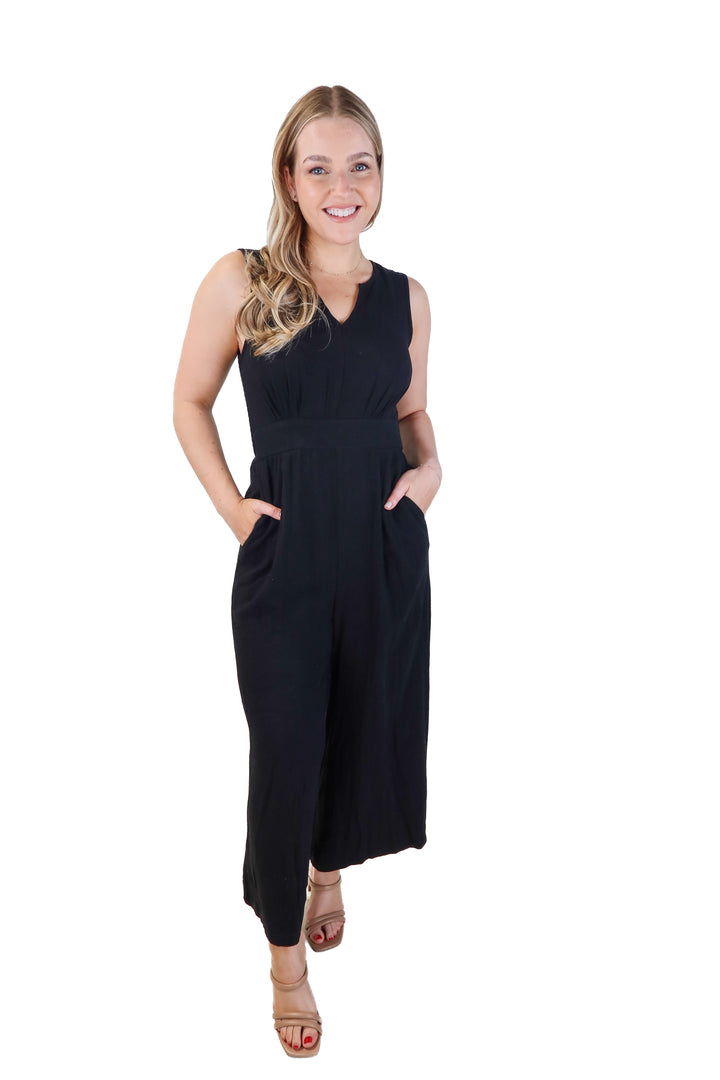 Anrabess black v-neck jumpsuit NWT (s; retails for $44)