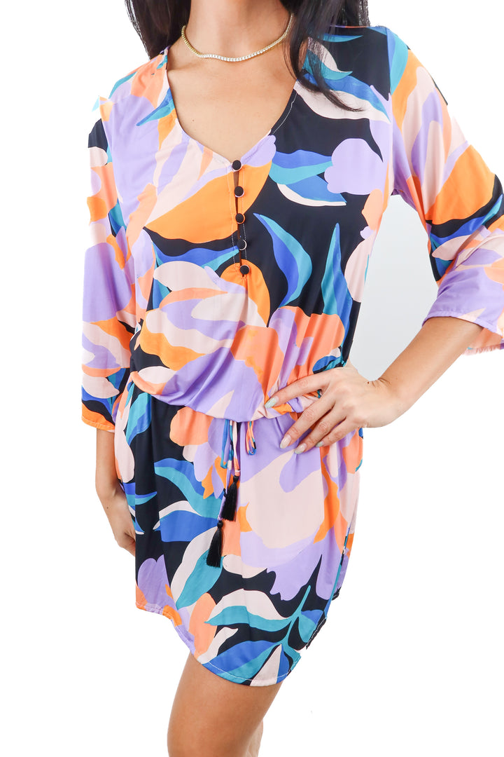 hermoza multiprint abstract mini dress (S)