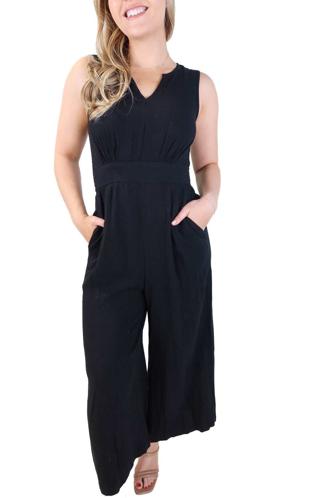 Anrabess black v-neck jumpsuit NWT (s; retails for $44)