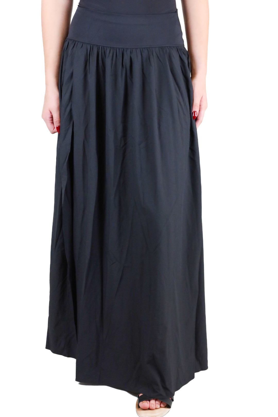 Halara black wrap maxi skirt NWT (S; retail $44.95)