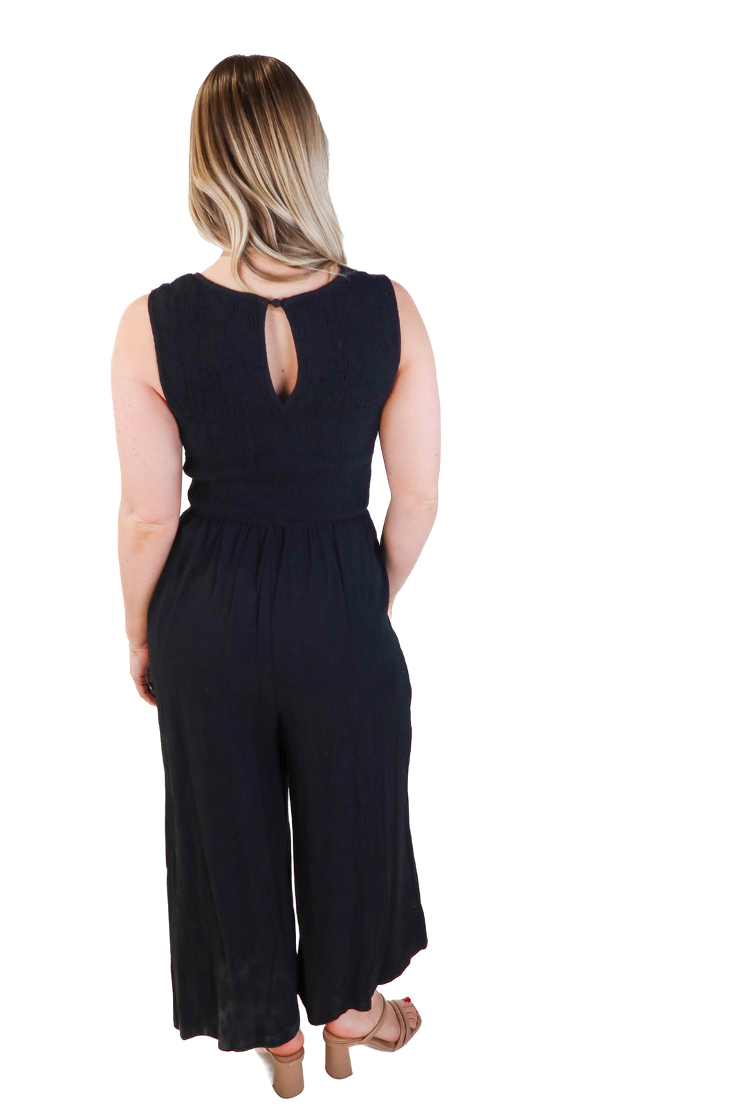 Anrabess black v-neck jumpsuit NWT (s; retails for $44)