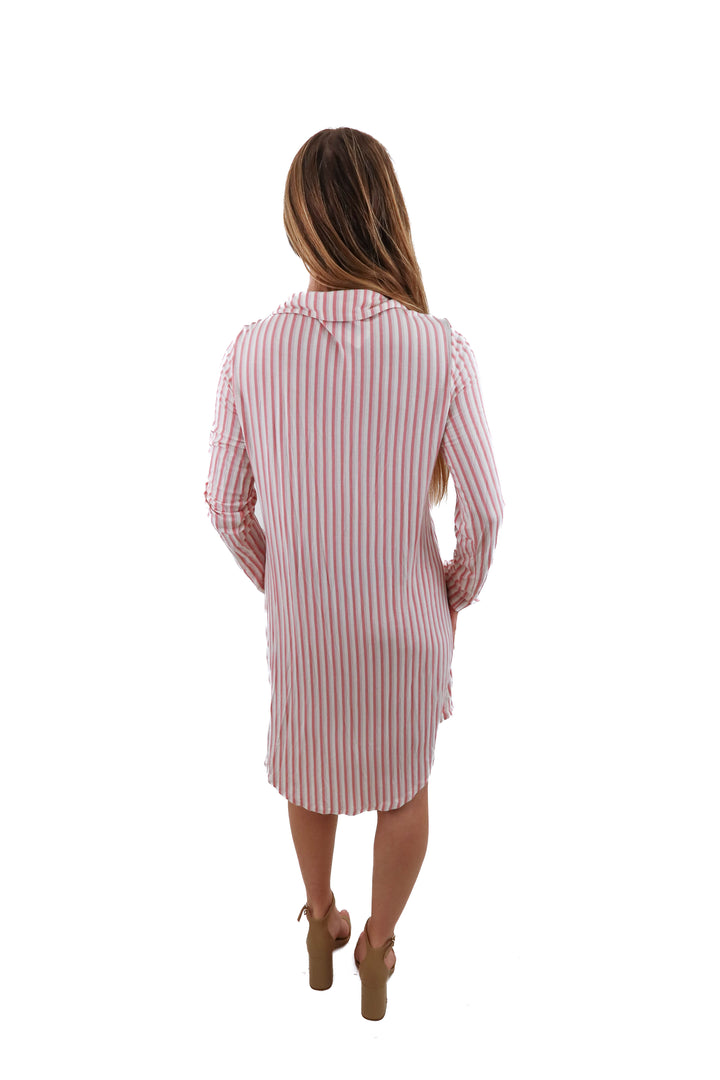 nordstrom rack pink striped sleep shirt (S; retail $55)