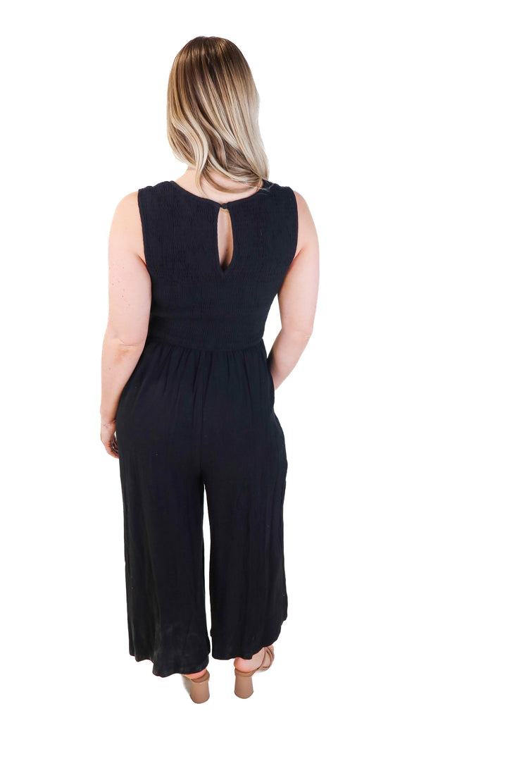 Anrabess black v-neck jumpsuit NWT (s; retails for $44)
