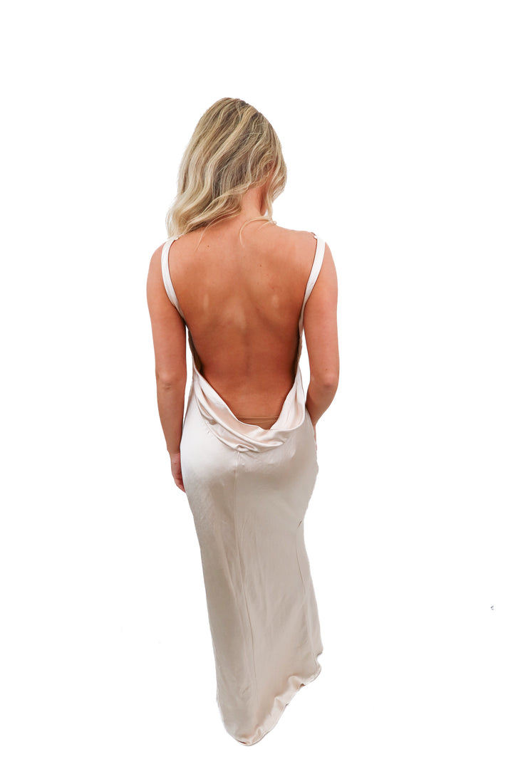 runaway the label "champagne samsara dress" NWT (s; retail $151)