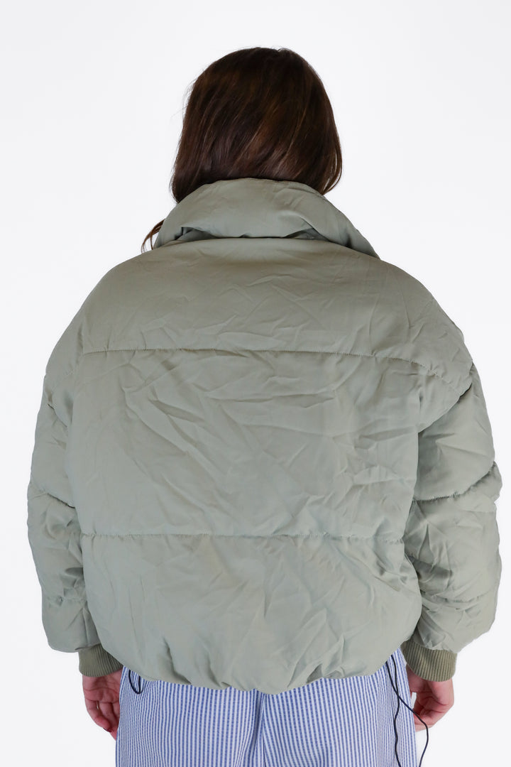 Sage green puffer jacket (S)
