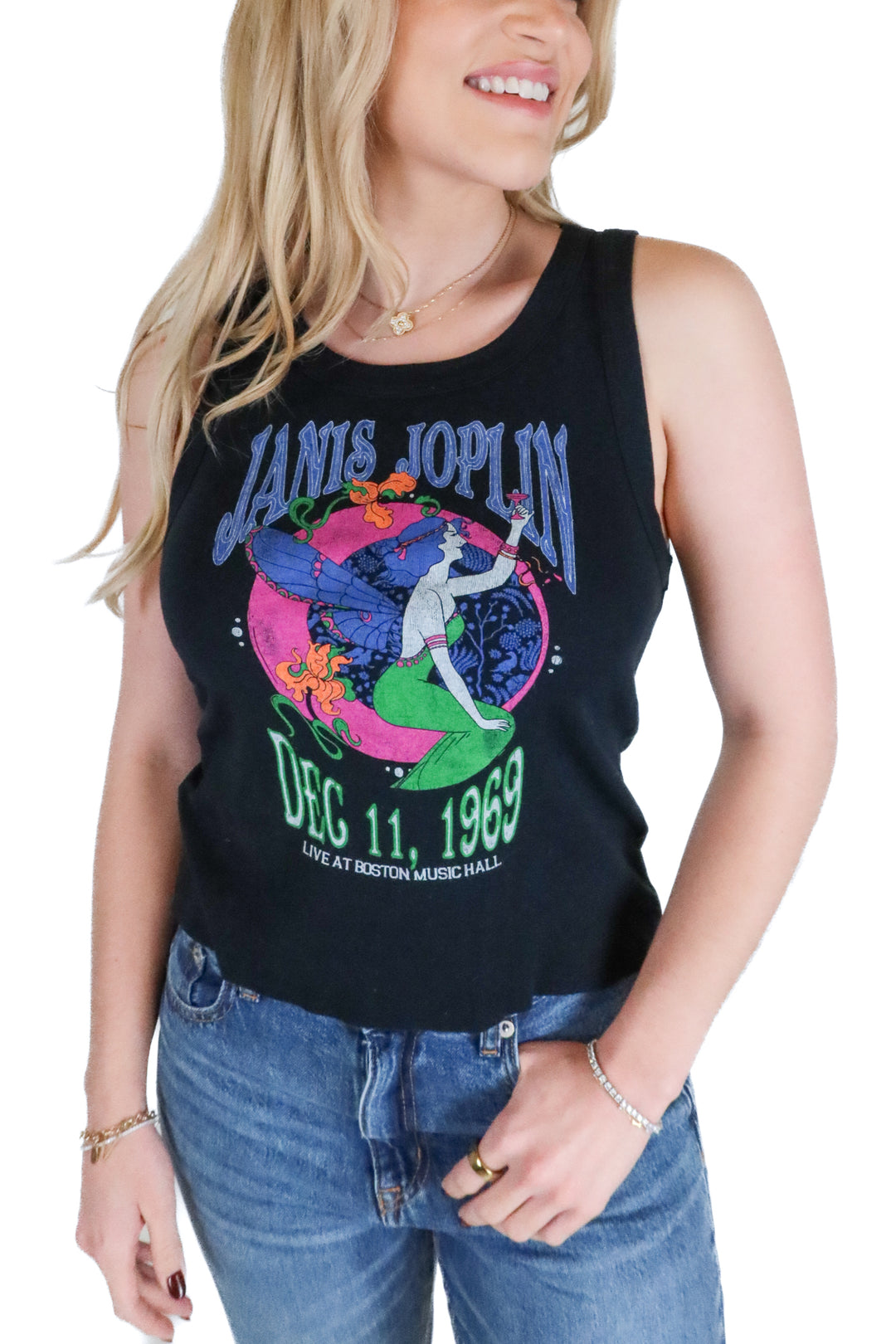Daydreamer Black Janis Joplin Tank Top (S)