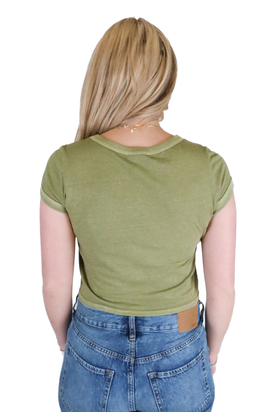 Billabong Army Green Faded Baby T-Shirt (S; retail $29.99)