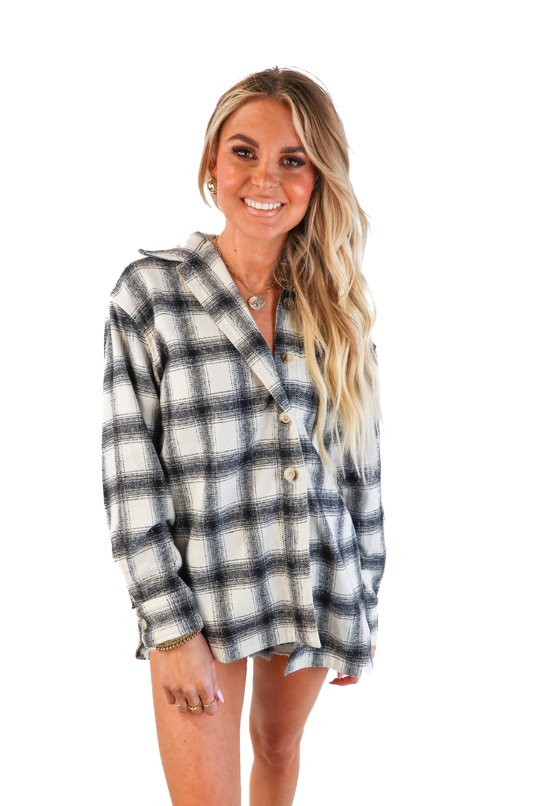Fun2Fun Cream and Black Flannel NWT (S)