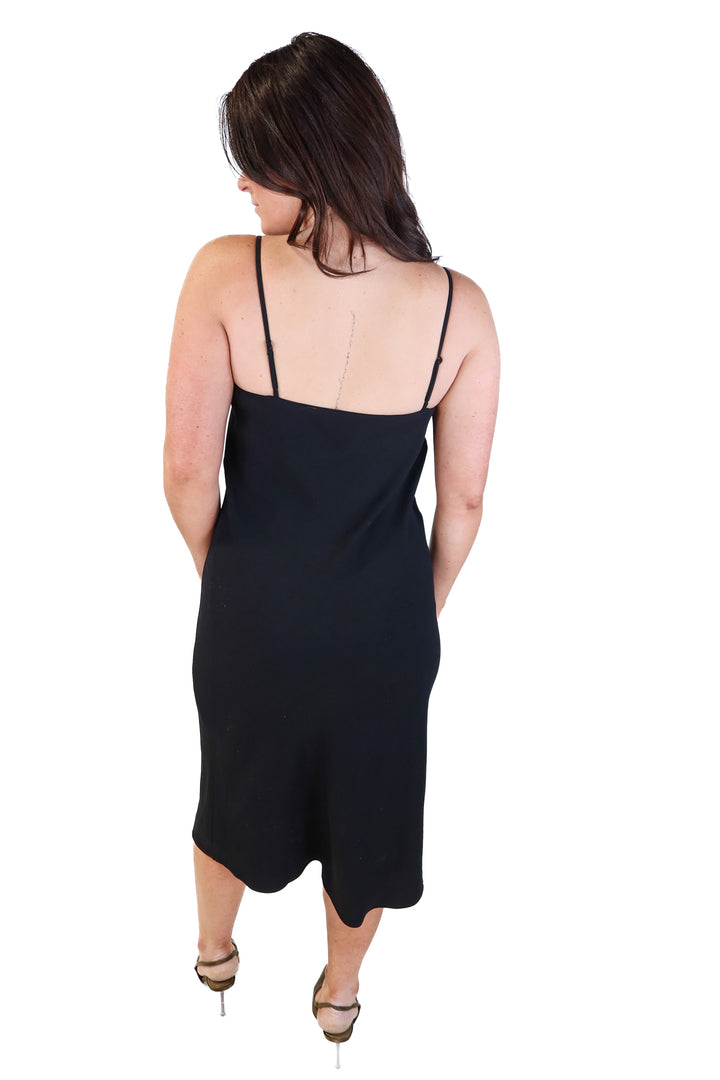 Spanx black simple midi dress (s; retails for $198)