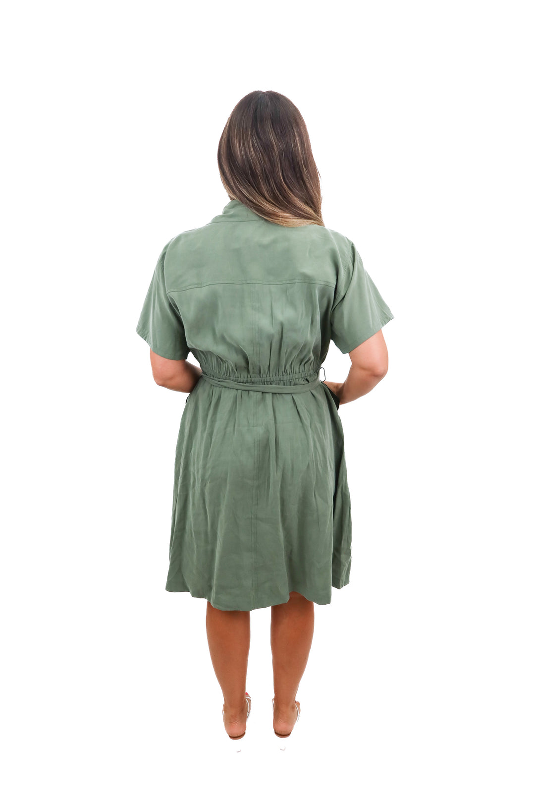 ava & viv green button up dress (xxl)