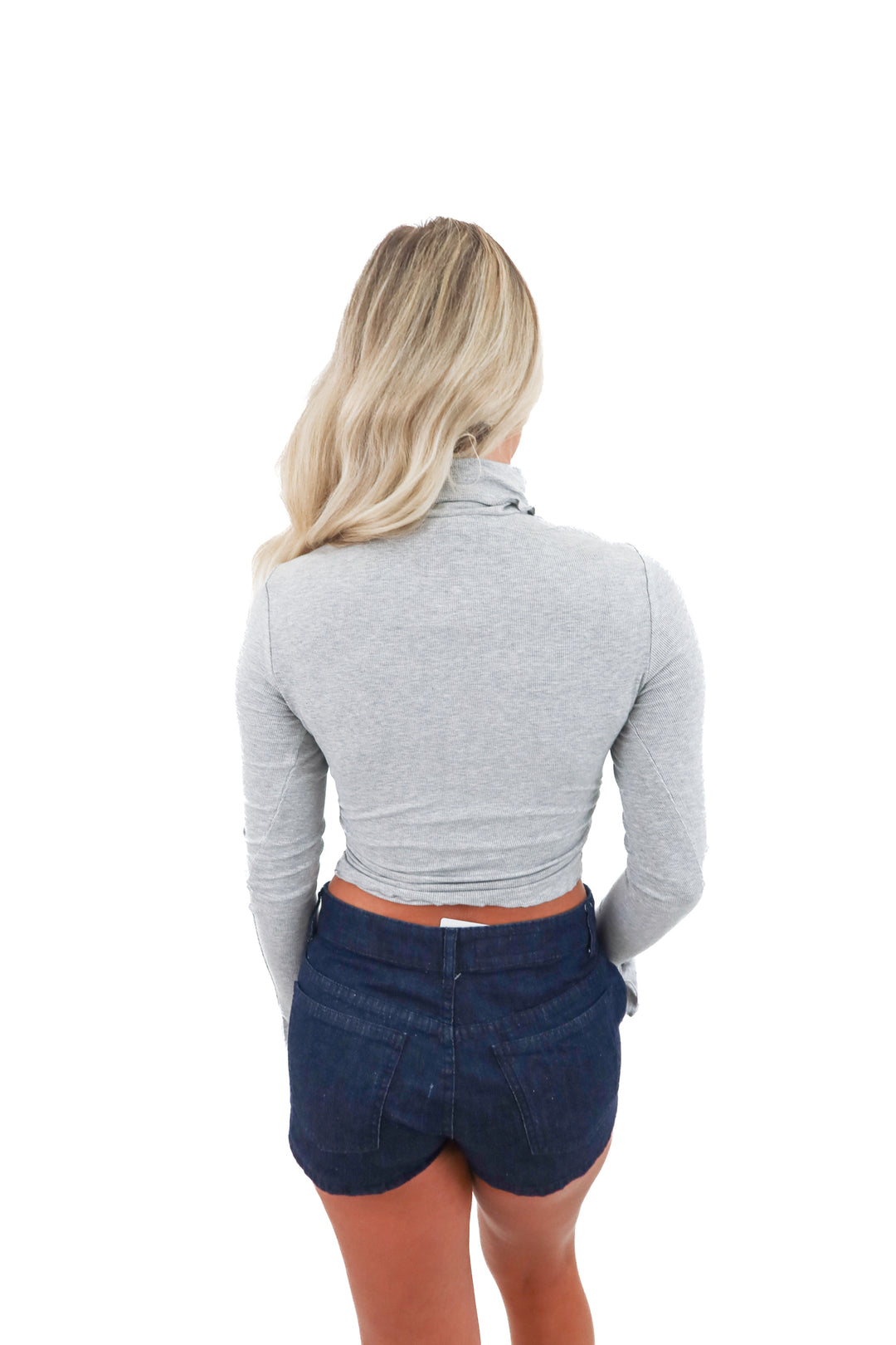 lovers and friends grey ribbed long sleeve top nwt (s)
