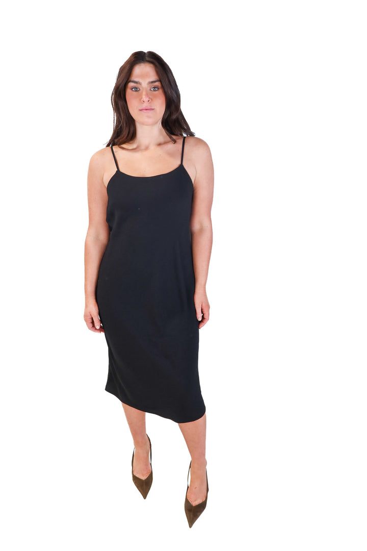 Spanx black simple midi dress (s; retails for $198)