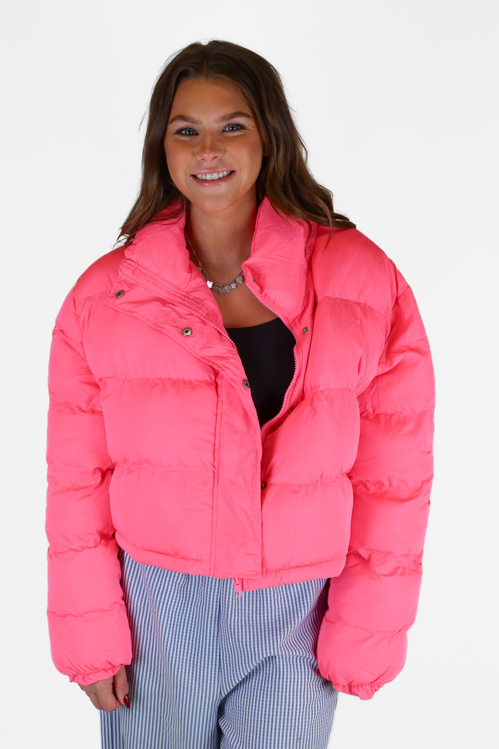 Cloud Ten hot pink puffer jacket (M)