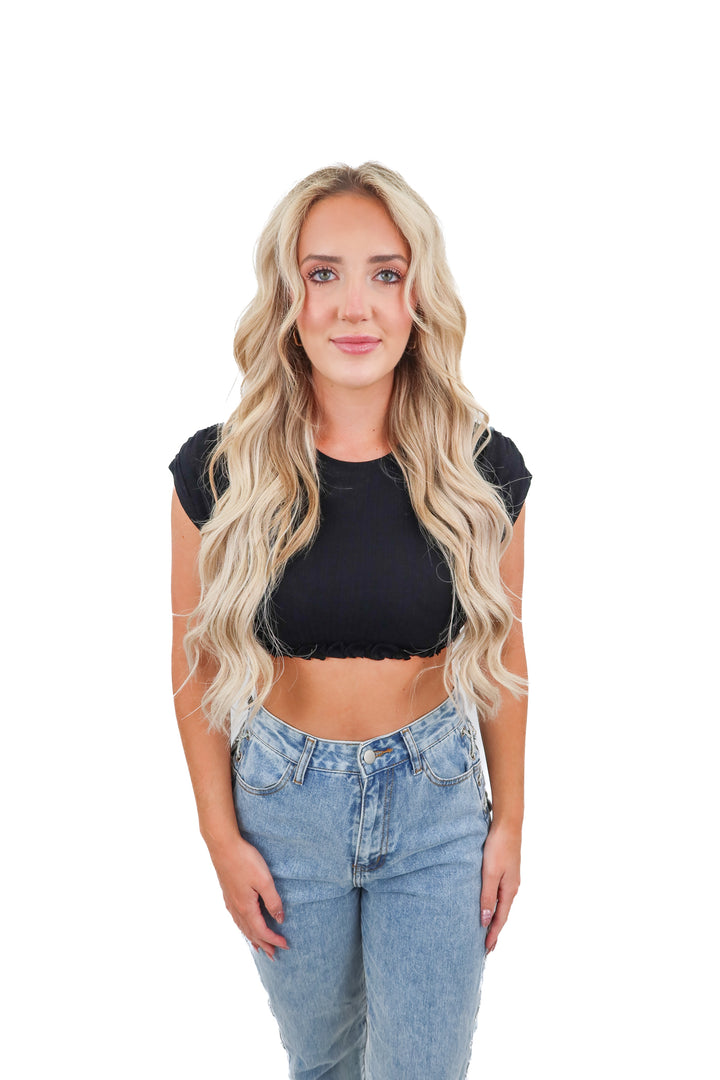 Camila Coelho black cropped top (S)