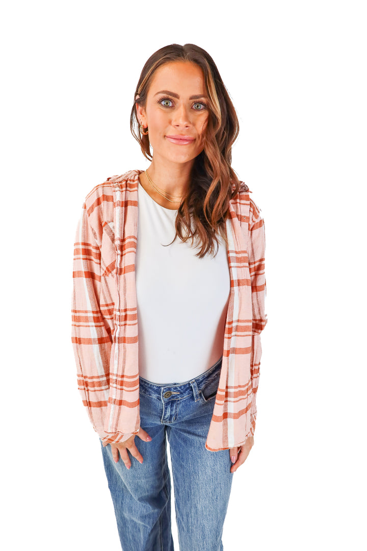 SOLD: universal thread pink flannel (s)