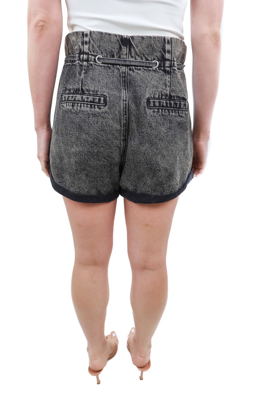 blanknyc black acid wash denim shorts (26; retail $110)