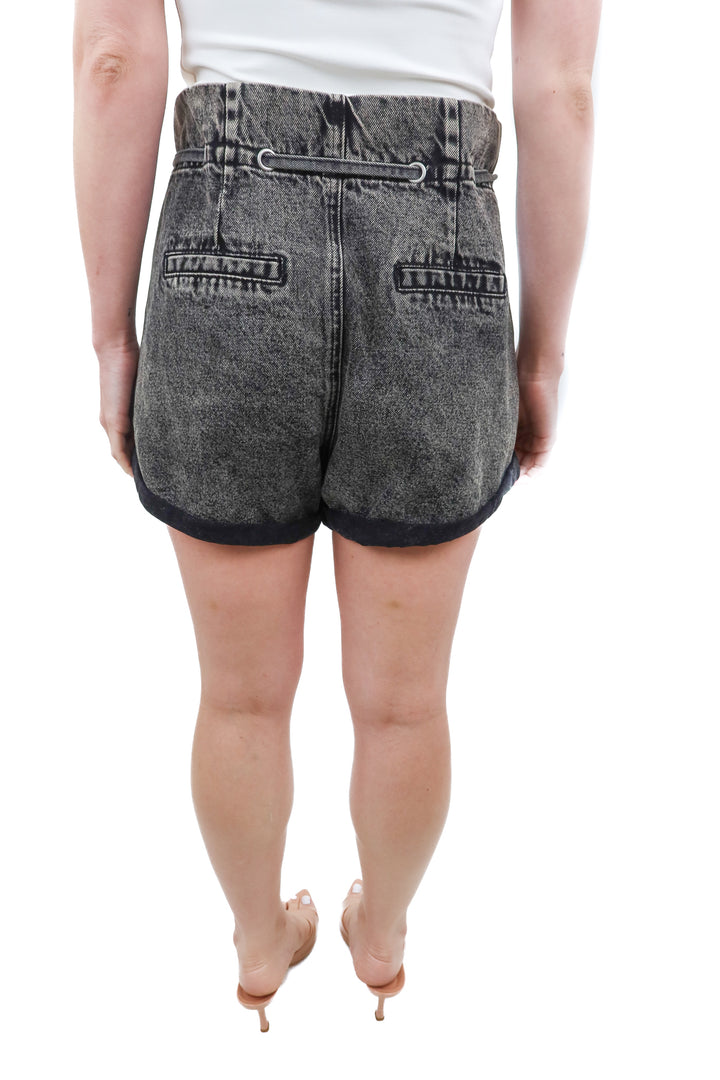 blanknyc black acid wash denim shorts (26; retail $110)