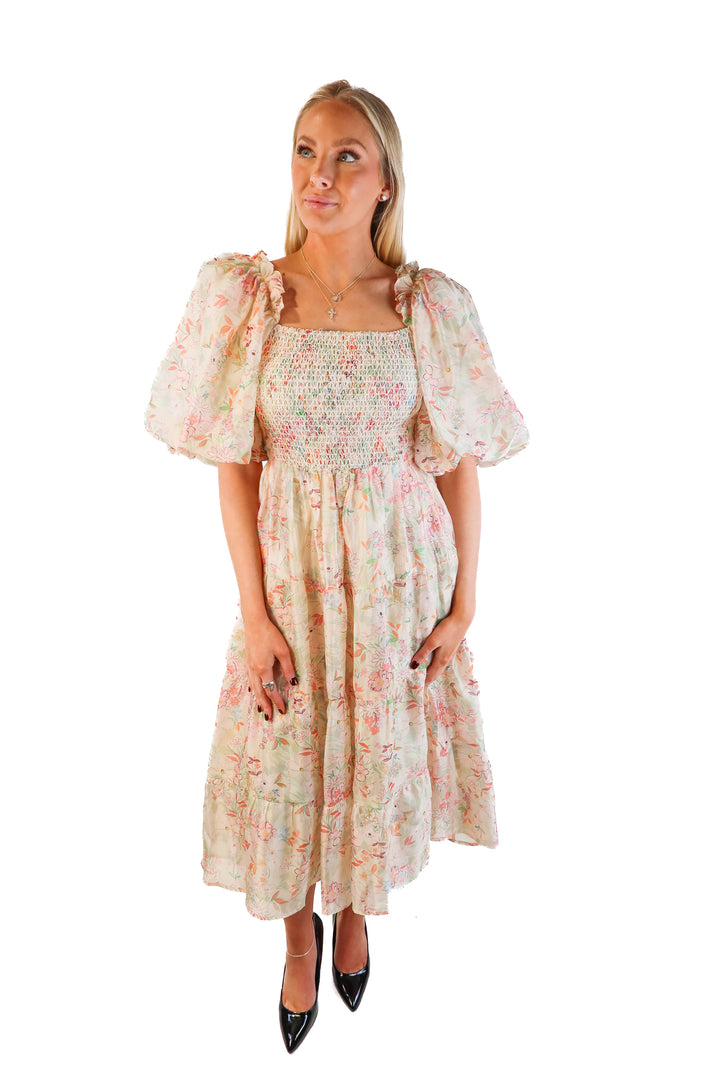 Zoco pastel floral maxi dress (s)