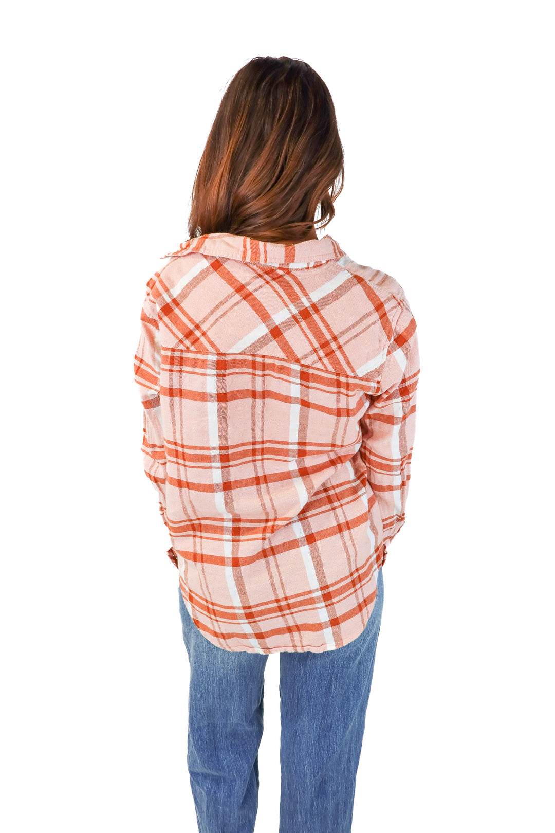 SOLD: universal thread pink flannel (s)