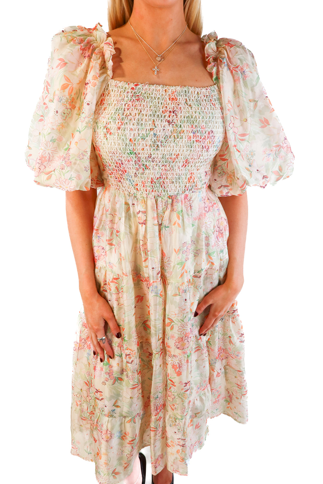 Zoco pastel floral maxi dress (s)