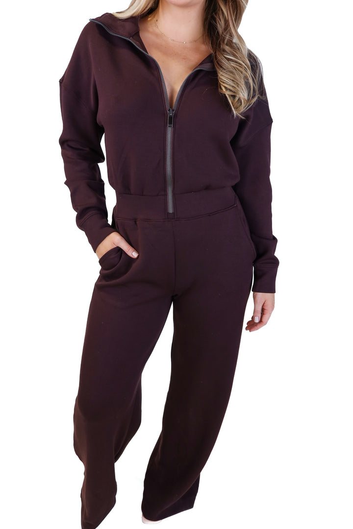 Spanx truffle brown wide leg jumpsuit NWT (s; retails for $148)