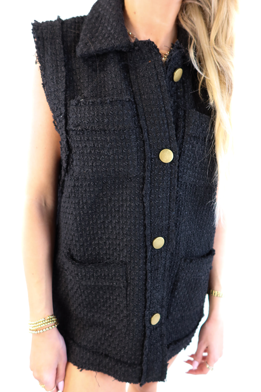 Miou Muse Black Tweed Vest NWT (M)