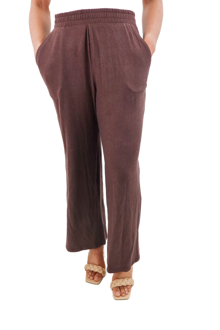 abercrombie & fitch lounge collection brown wide leg pant NWT (xs; retail $50)