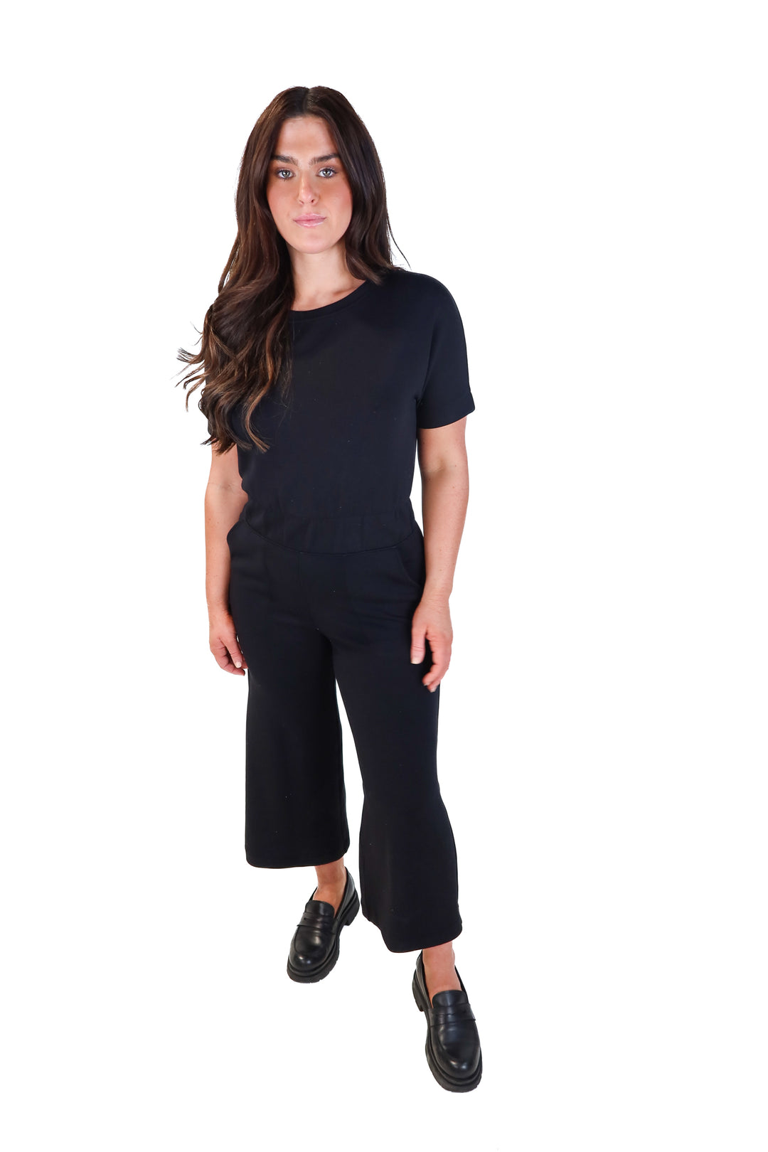Spanx black short sleeve jumpsuit (xs; retails for $138)