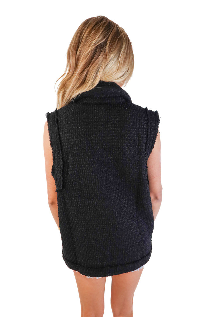 Miou Muse Black Tweed Vest NWT (M)