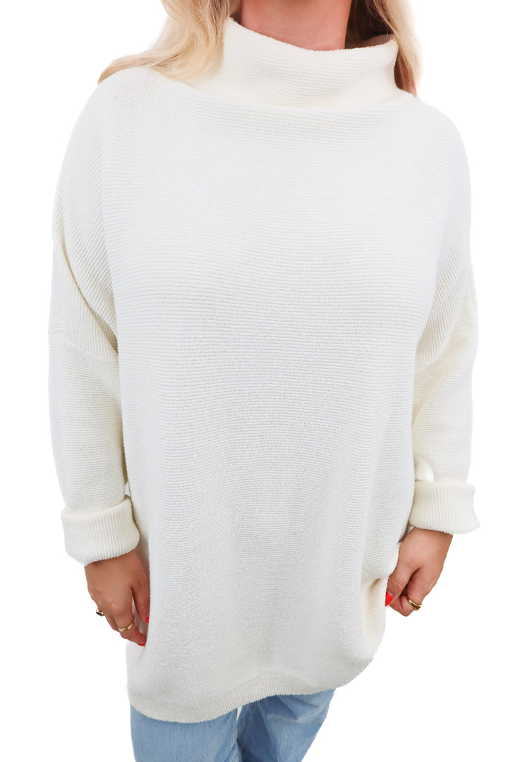 free people ivory dolman sleeve sweater (XL; retail $168)