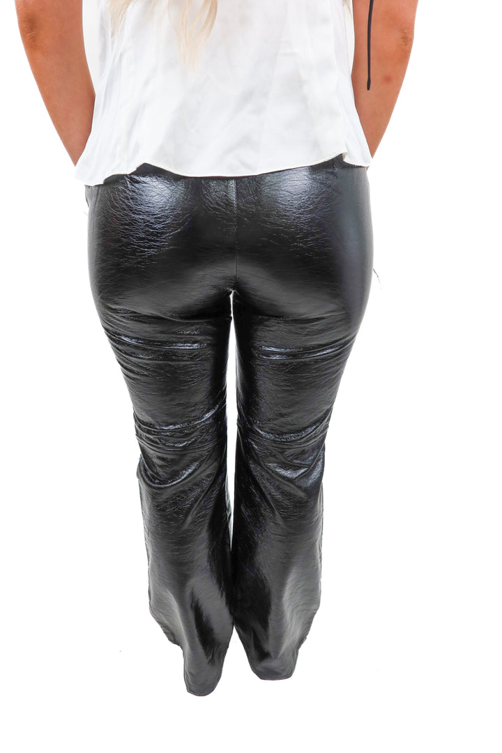 lumiere black patent pants NWT (s; retail $235)