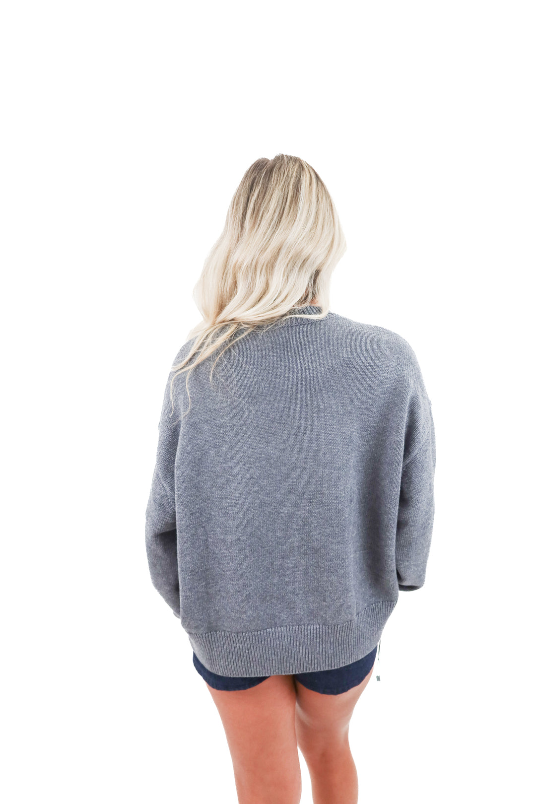l'academie grey knit sweater nwt (s)
