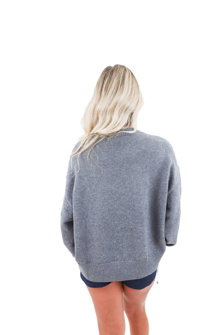l'academie grey knit sweater nwt (s)