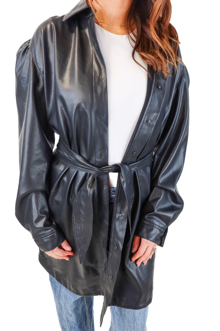 steve madden black vegan leather dress (s*; retail $99)