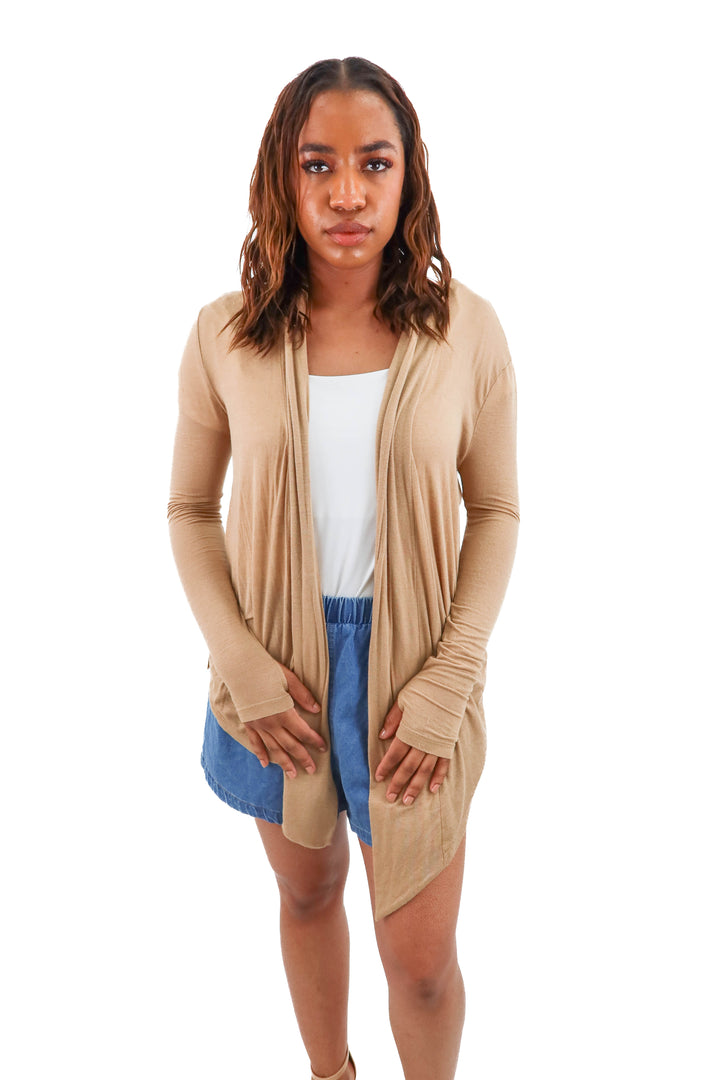 Alala taupe knit cardigan (S; retail $58)