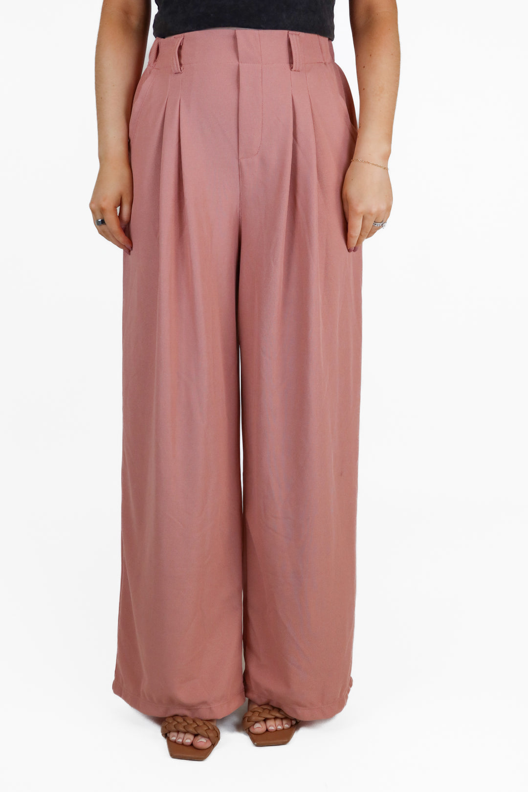 halara blush waffle knit pull on trouser NWT (S; retail $44.95)