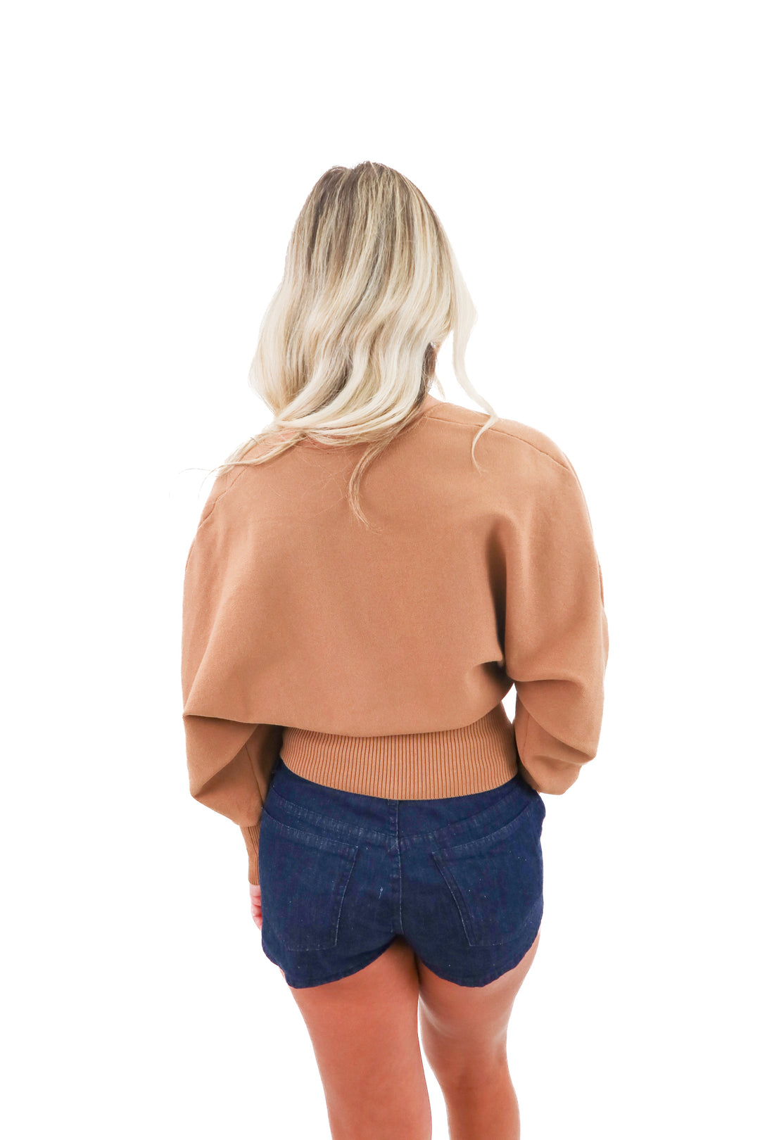 express brown knit long sleeve sweater (xs)