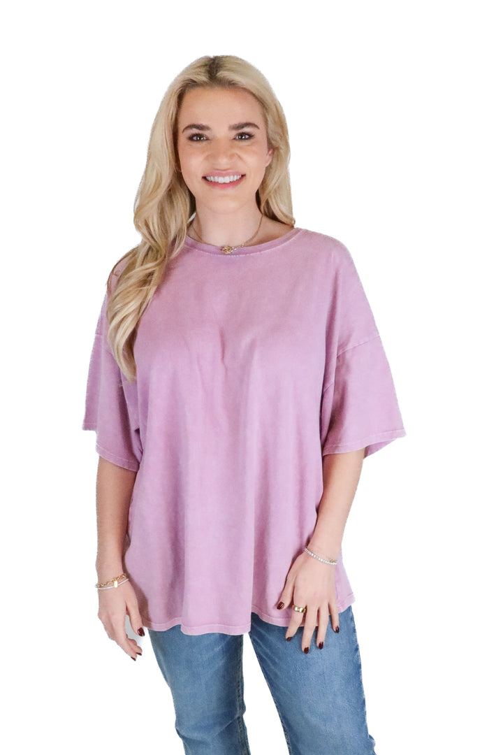 Double Zero Light Purple Acid Washed T-Shirt (S/M; retail $38)
