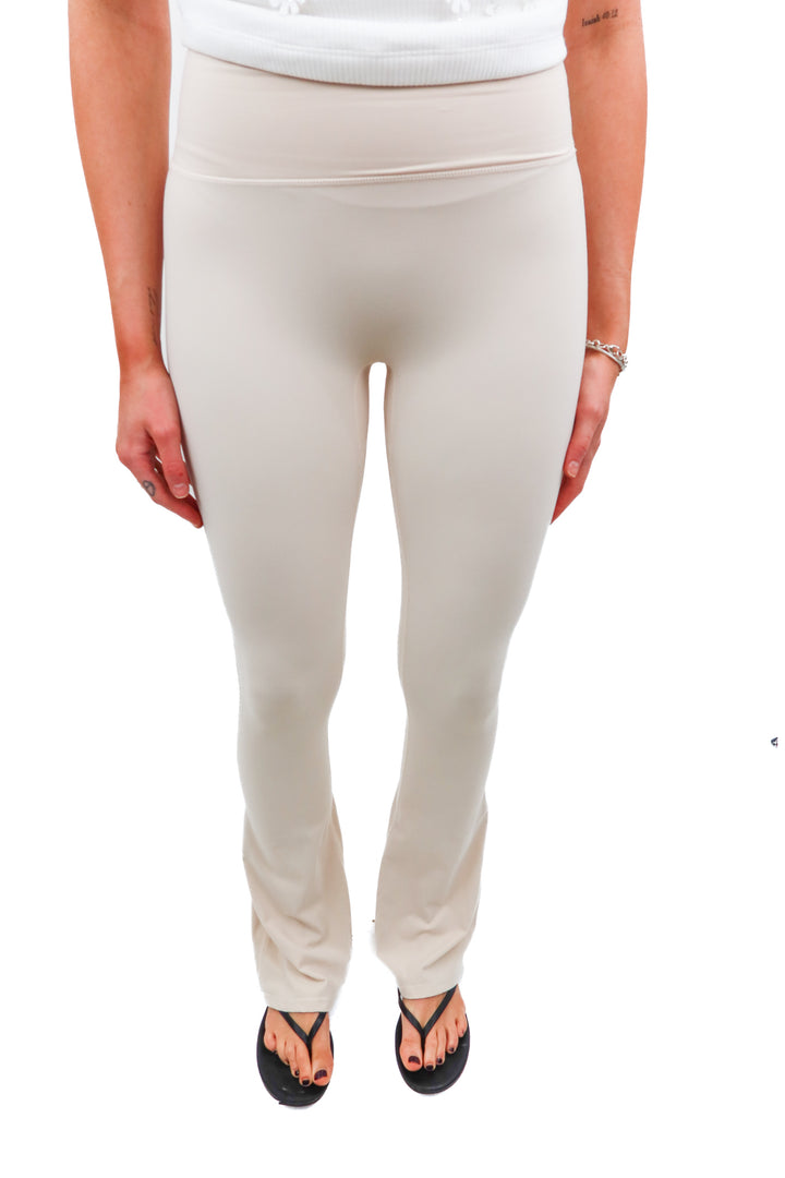 buff bunny cream yoga pants (s; retail $74)