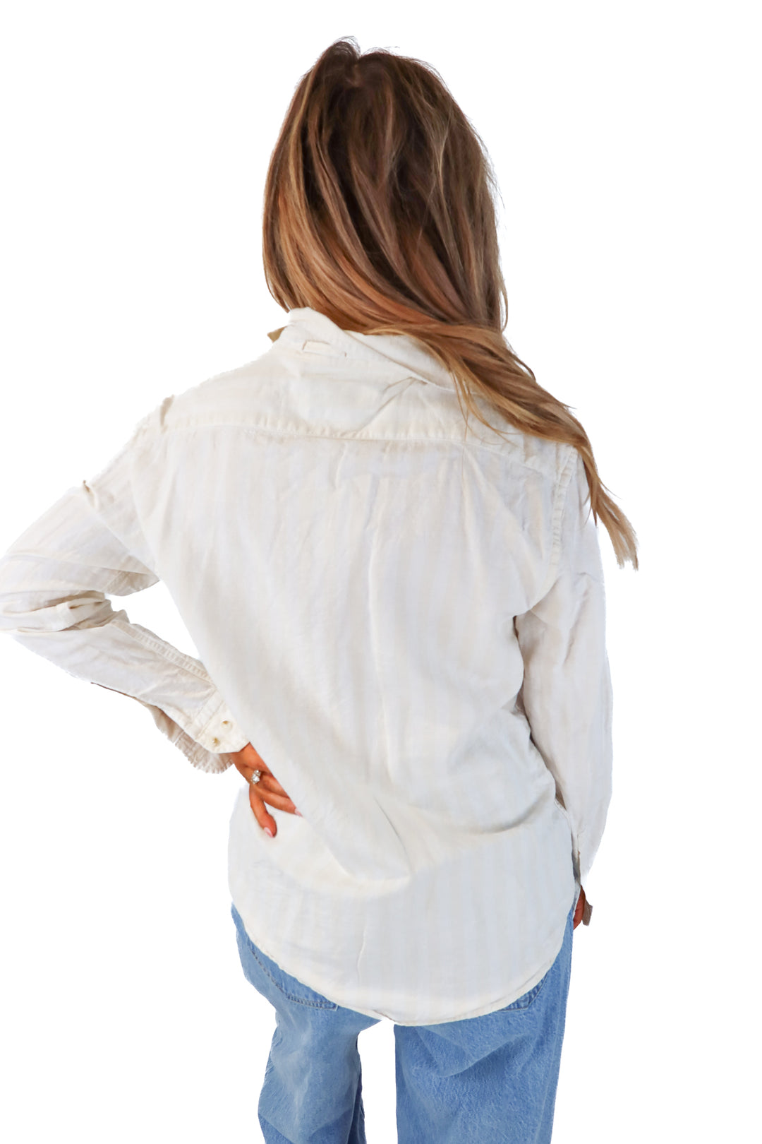 bananna republic striped linen button up (M; retail $48)