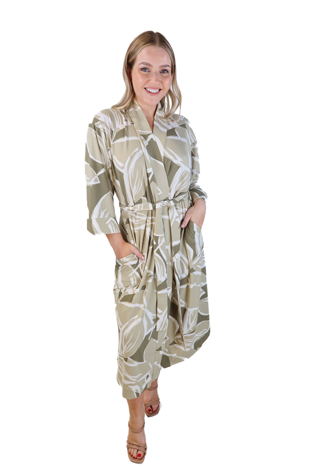 Mason grey green printed robe (M; retails for $108)
